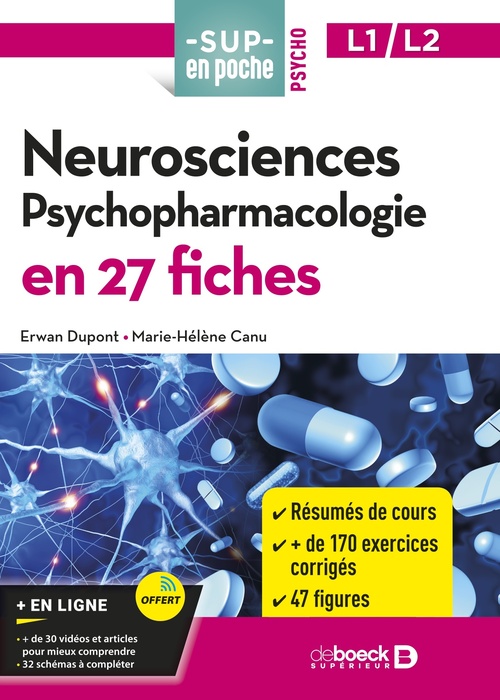 ebook cover of Neurosciences. Psychopharmacologie en 27 fiches, by Erwan Dupont, Marie-Hélène Canu