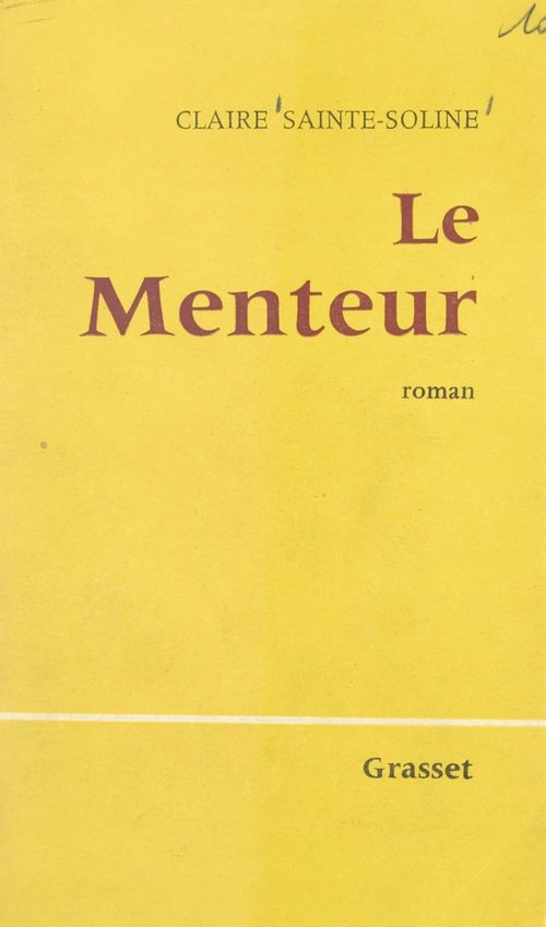 ebook cover of Le menteur, by Claire Sainte-Soline