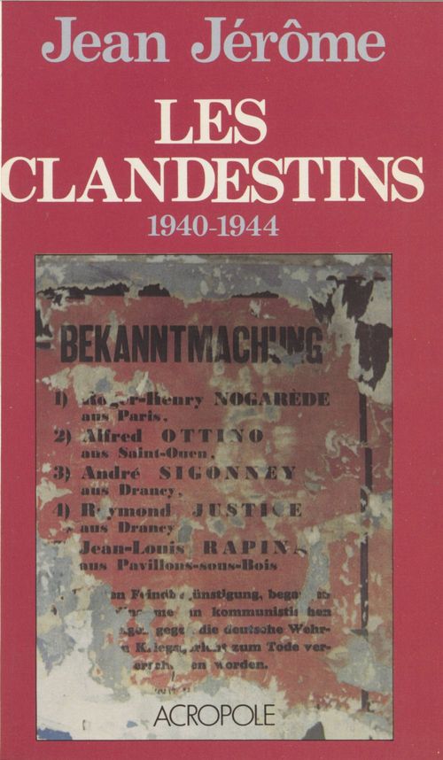 Couverture ebook de Les Clandestins, de Jean Jerome