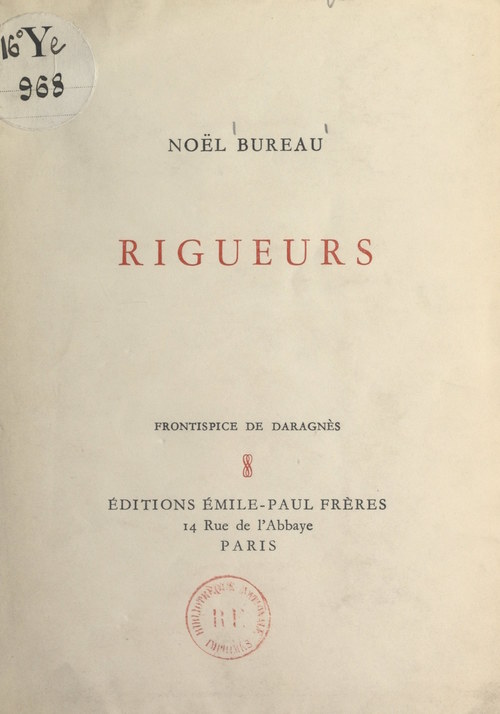 Couverture ebook de Rigueurs, de Noel Bureau