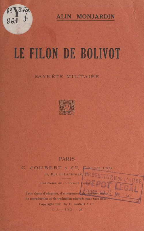 Couverture ebook de Le filon de Bolivot, de Alin Monjardin