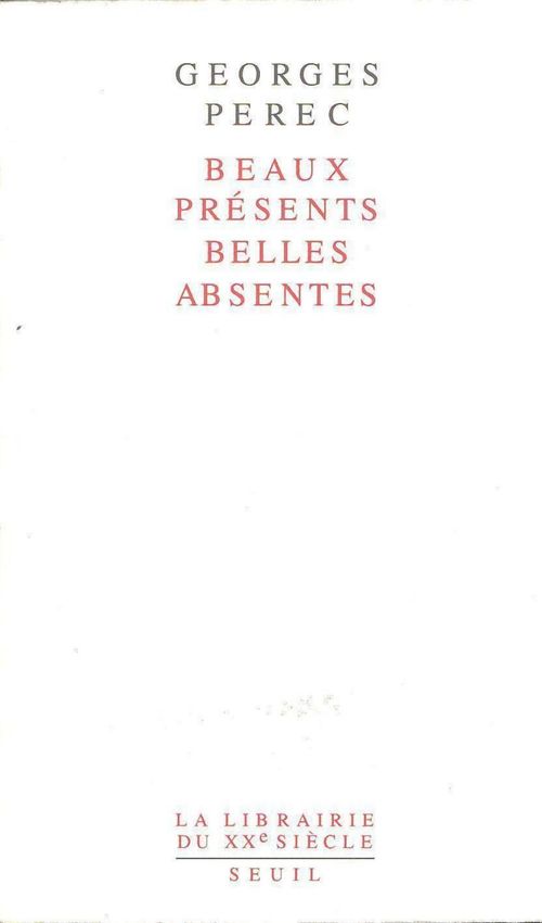 Couverture ebook de Beaux Présents, Belles Absentes, de Georges Perec