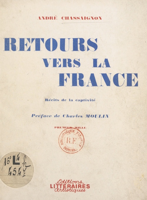 ebook cover of Retours vers la France, by Andre Chassaignon