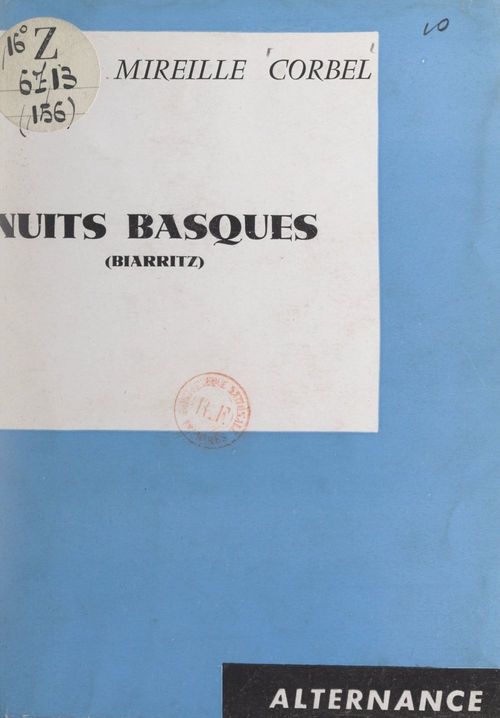Couverture ebook de Nuits basques (Biarritz), de Mireille Corbel