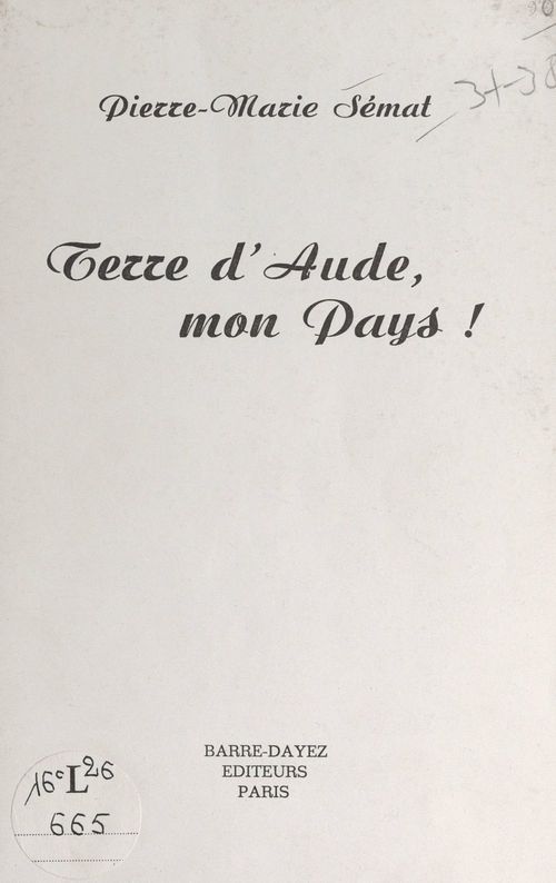 ebook cover of Terre d'Aude, mon pays !, by Pierre-Marie Semat
