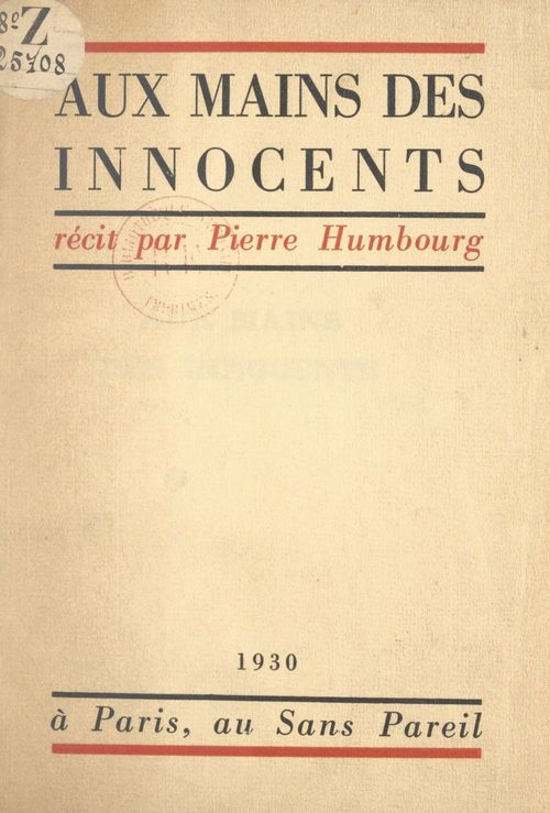 Couverture ebook de Aux mains des innocents, de Pierre Humbourg