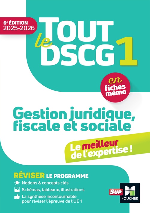 Couverture ebook de Tout le DSCG 1 - Gestion juridique fiscale et sociale - 2025-2026 - Révision, de Alain Burlaud, Jean-Yves Jomard, Lila Maata-Devaux, Catherine Maillet, Jean-Luc Mondon, Françoise Rouaix