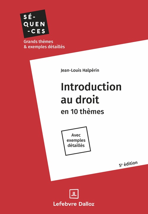 Couverture ebook de Introduction au droit 5ed, de Jean-Louis Halpérin
