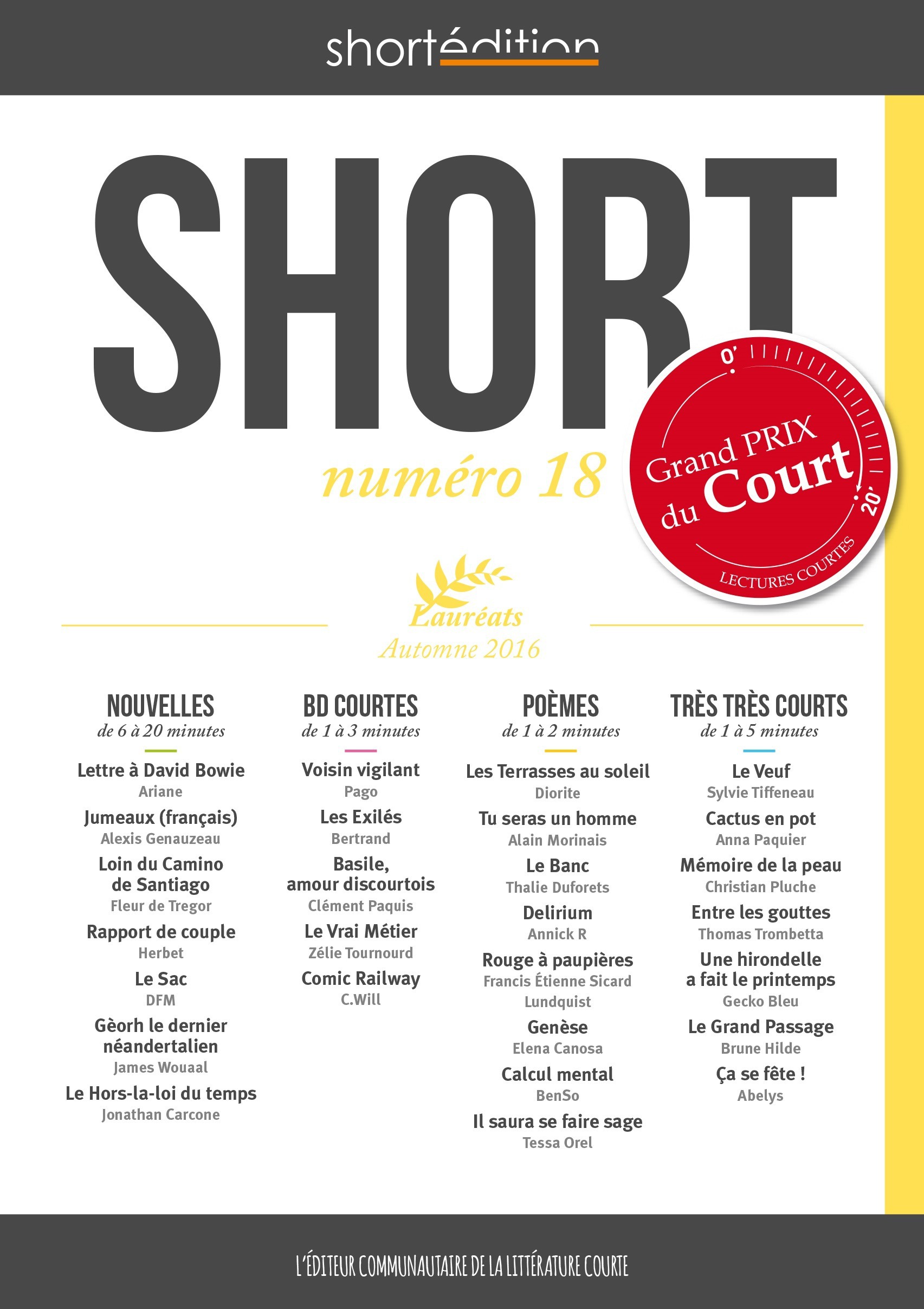 ebook cover of SHORT 18, by Auteurs Collectif