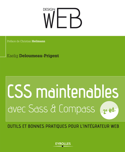 Couverture ebook de CSS maintenables avec Sass et Compass, de Kaelig Deloumeau-prigent