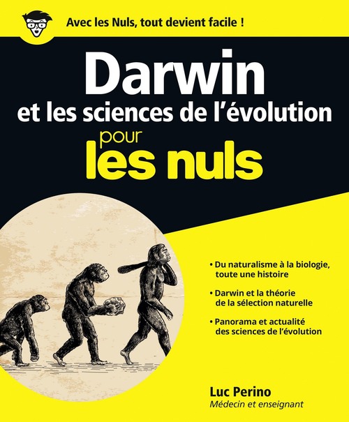 Couverture ebook de Darwin et les sciences de l'évolution pour les Nuls, de Luc Perino