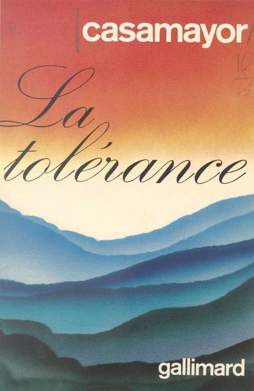 ebook cover of La tolérance, by Casamayor