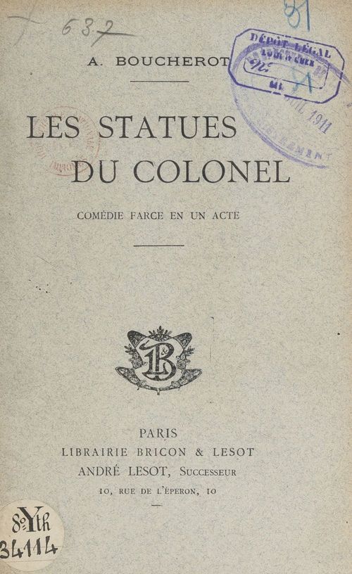 Couverture ebook de Les statues du colonel, de A. Boucherot