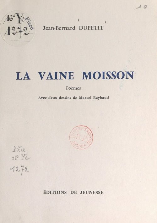 Couverture ebook de La vaine moisson, de Jean-Bernard Dupetit