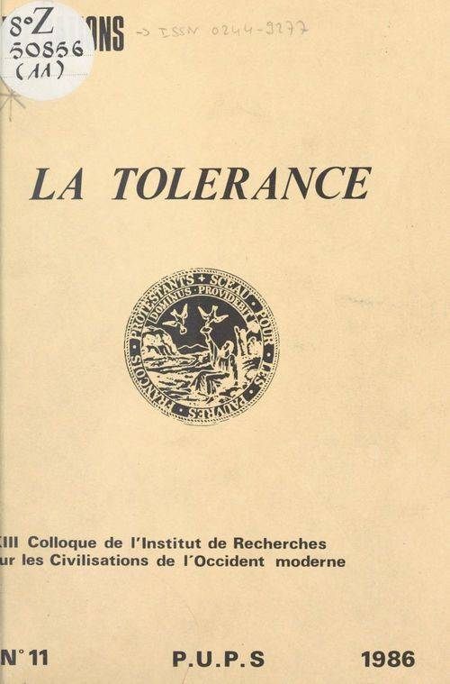 ebook cover of La tolérance, by Institut De Recherches Sur Les Civilisat