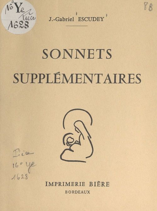 Couverture ebook de Sonnets supplémentaires, de Joseph-Gabriel Escudey