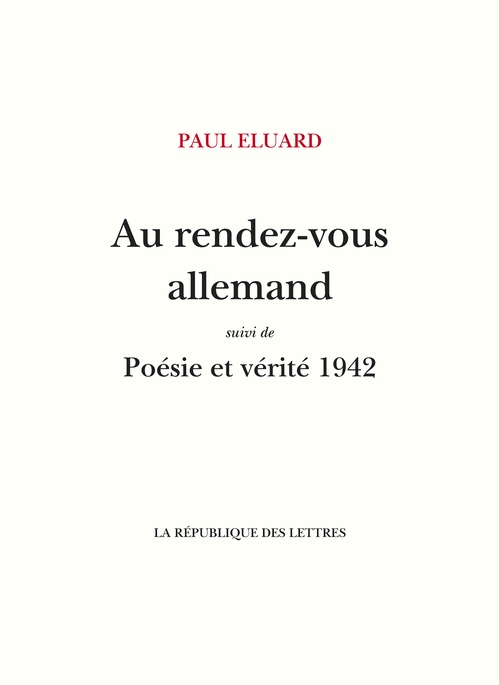 Couverture ebook de Au rendez-vous allemand, de Paul Eluard