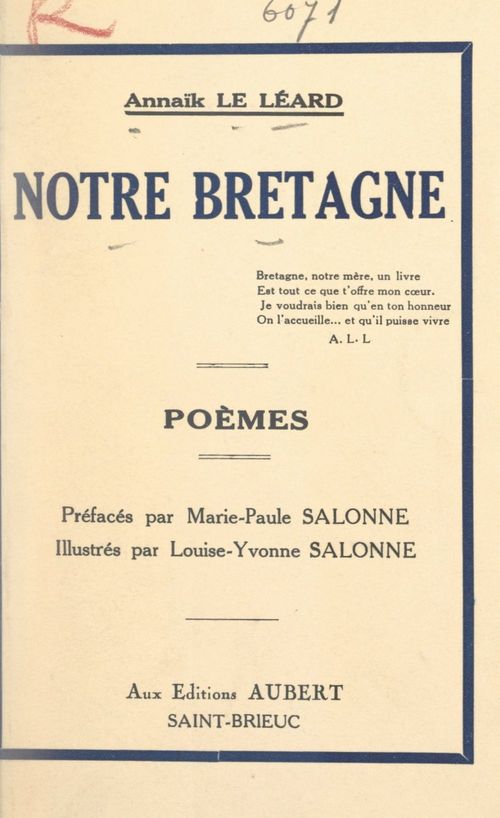 Couverture ebook de Notre Bretagne, de Annaik Le Leard