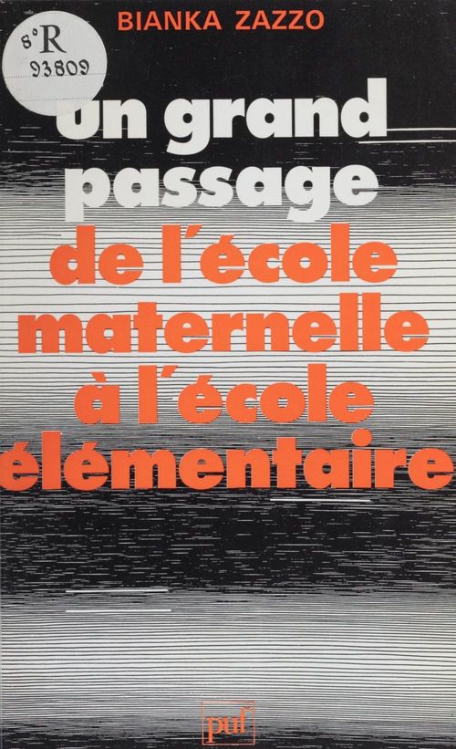Couverture ebook de De l'école maternelle à l'école élémentaire, de Bianka Zazzo