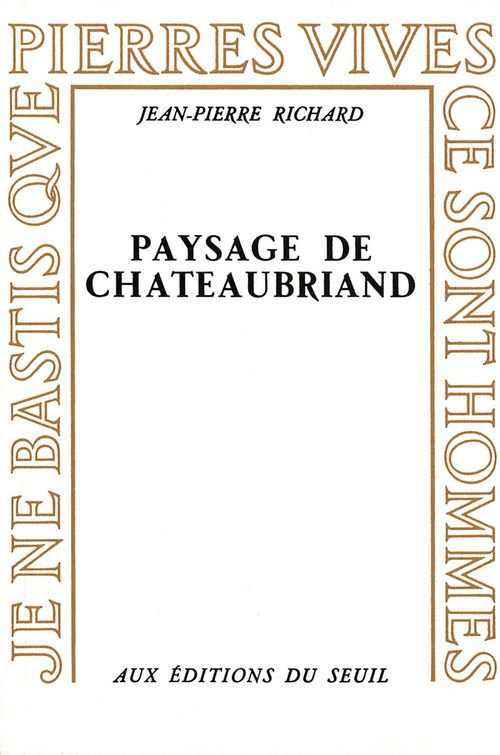 ebook cover of Paysage de Chateaubriand, by Jean-pierre Richard