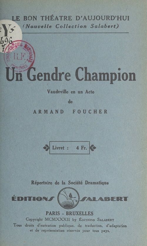 ebook cover of Un gendre champion, by Armand Foucher