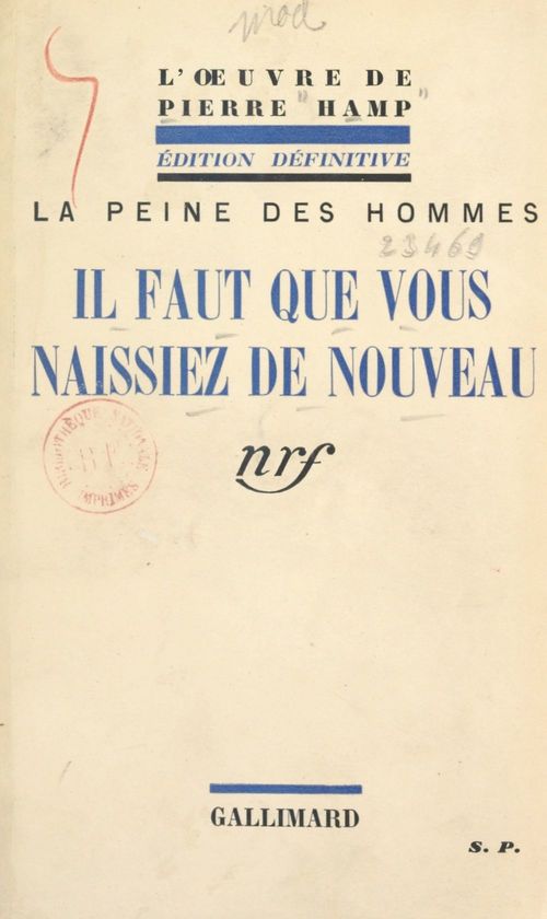 ebook cover of Il faut que vous naissiez de nouveau, by Pierre Hamp