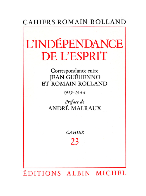 Couverture ebook de L'Indépendance de l'esprit, de Romain Rolland