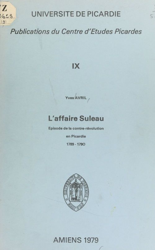 ebook cover of L'affaire Suleau, by Yves Avril