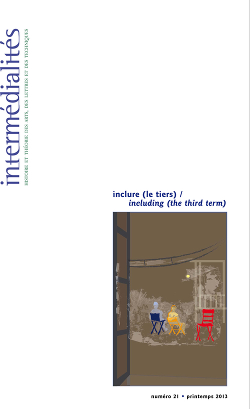 Couverture ebook de Intermédialités. No 21, Printemps 2013, de Eric Mechoulan, Frederique Berthet, Lucie Szechter, Marion Froger, Sebastien Ledoux, Sophie Wahnich, Suza, Sylvie Rollet