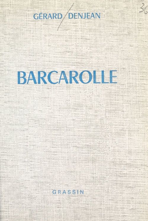 ebook cover of Barcarolle, by Gerard Denjean