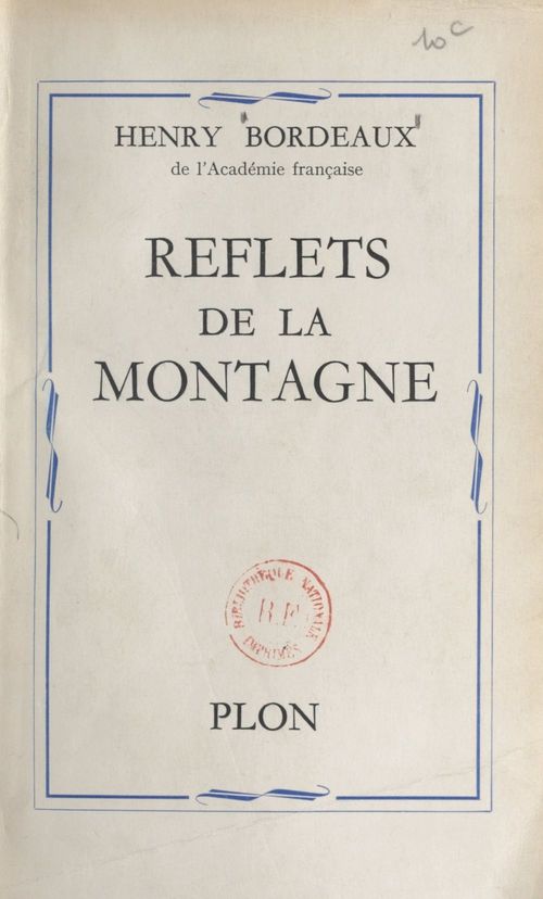 Couverture ebook de Reflets de la montagne, de Henry Bordeaux