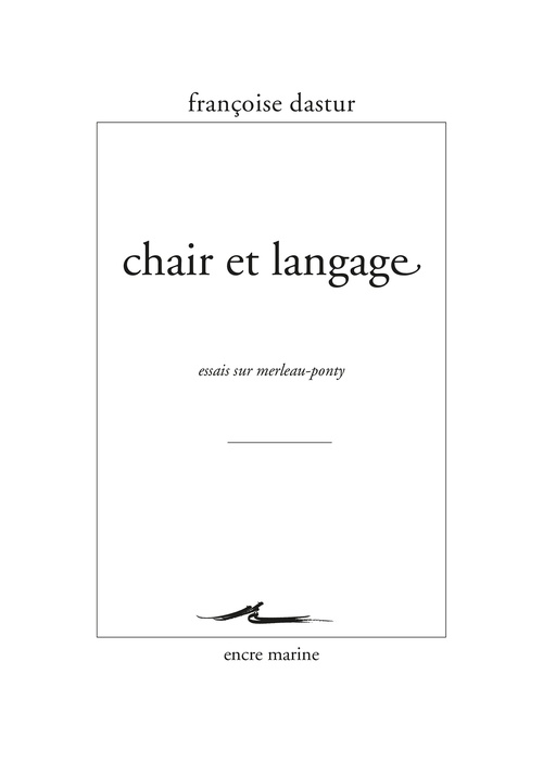 ebook cover of Chair et langage, by Françoise Dastur
