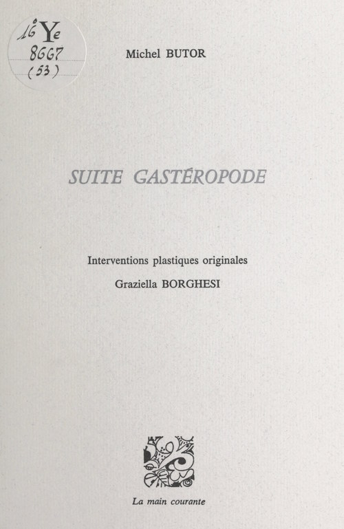 ebook cover of Suite gastéropode, by Michel Butor