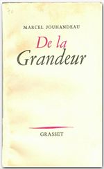 ebook cover of De la grandeur, by Marcel Jouhandeau