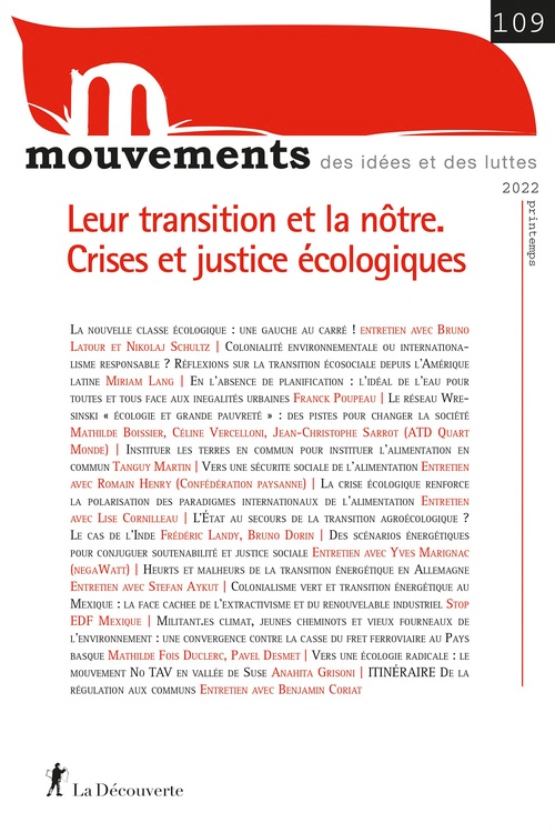 ebook cover of Mouvements n° 109 - Leur transition et la nôtre, by Collectif