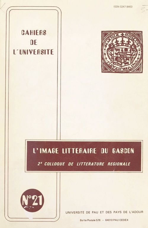 Couverture ebook de L'image littéraire du Gascon, de Departement D'Etudes Regionales De L'Ins