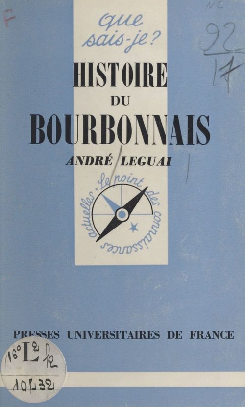 Couverture ebook de Histoire du Bourbonnais, de Andre Leguai