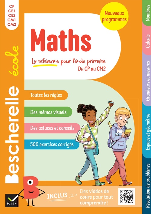 Couverture ebook de Bescherelle école - Maths (CP, CE1, CE2, CM1, CM2), de Bénédicte Idiard