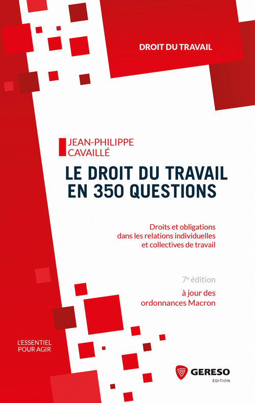Couverture ebook de Le droit du travail en 350 questions, de Jean-Philippe Cavaillé