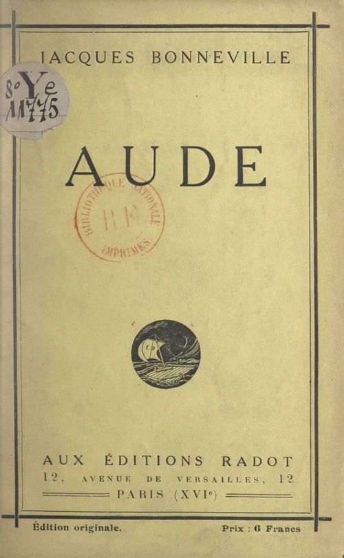 ebook cover of Aude, by Jacques Bonneville