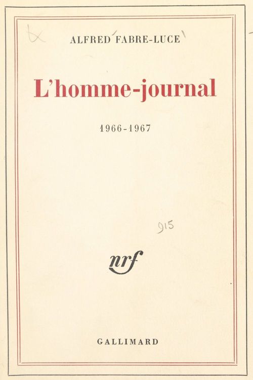 Couverture ebook de L'homme-journal, de Alfred Fabre-Luce