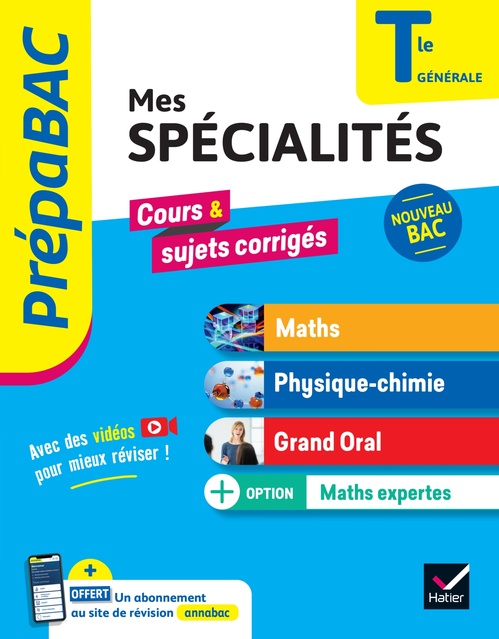 Couverture ebook de Prépabac - Mes spécialités Maths, Physique-chimie, Grand oral & Maths expertes Tle - Bac 2027, de Michel Abadie, Gaëlle Cormerais, Eric Langlois, Jacques Royer, Jacques Delfaud, Annick Meyer, Jean-Dominique Picchiottin