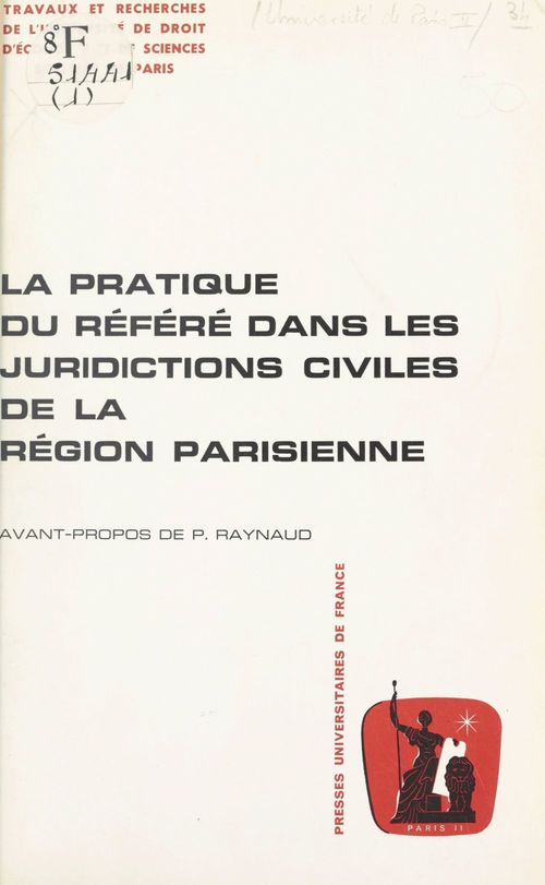 ebook cover of La pratique du référé dans les juridictions civiles de la région parisienne, by Albert Maron, Anne Cans, Brigitte Schricke, Caroline De Chateauvieux, Maryvonne Chartier