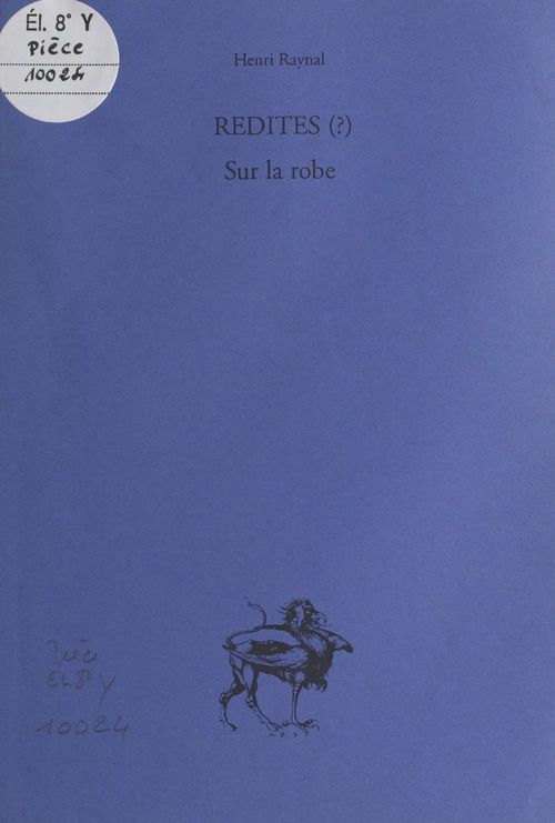 Couverture ebook de Redites (?) Sur la robe, de Henri Raynal