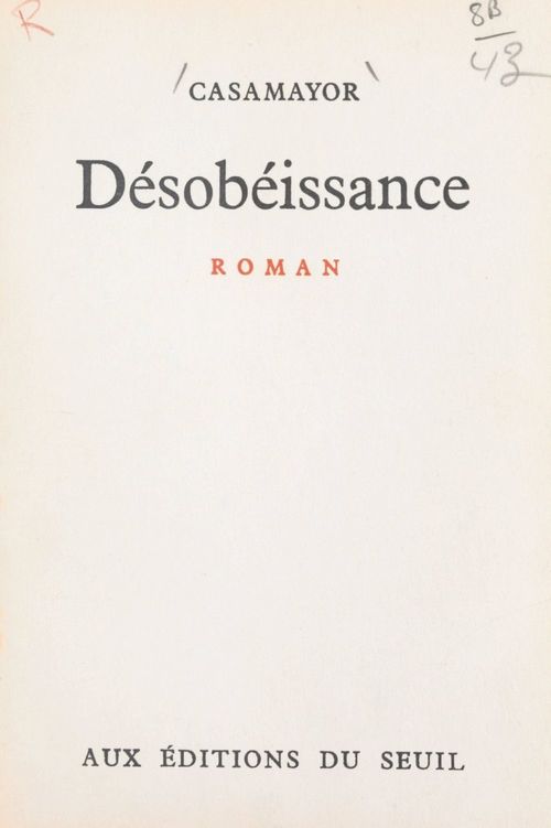 ebook cover of Désobéissance, by Casamayor