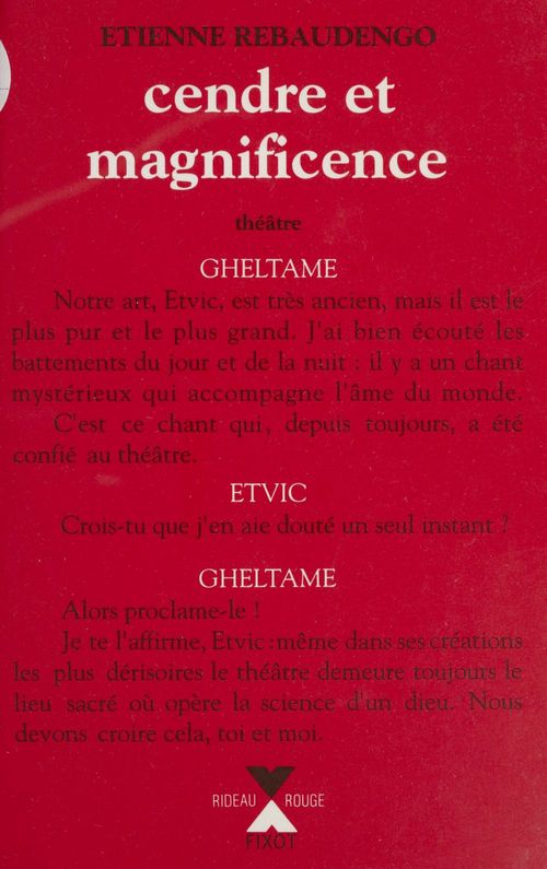 Couverture ebook de Cendre et magnificence, de Étienne Rebaudengo