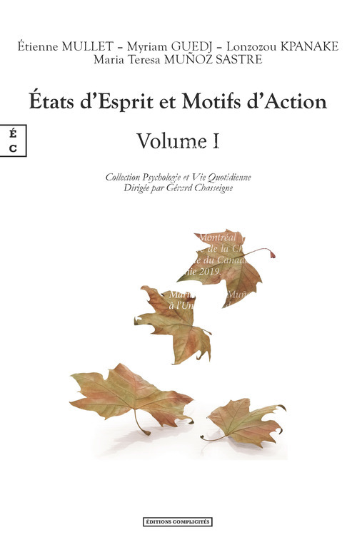 ebook cover of États d´Esprit et Motifs d´Action, by Etienne Mullet Myri