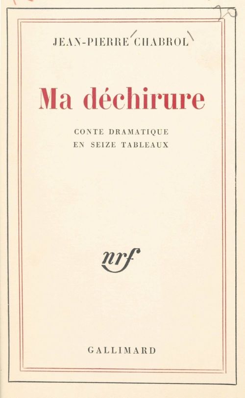 Couverture ebook de Ma déchirure, de Jean-pierre Chabrol