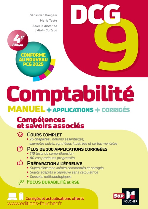 ebook cover of DCG 9 - Comptabilité - Manuel et applications  A jour PCG 2025 édition, by Alain Burlaud, Sébastien Paugam, Marie Teste