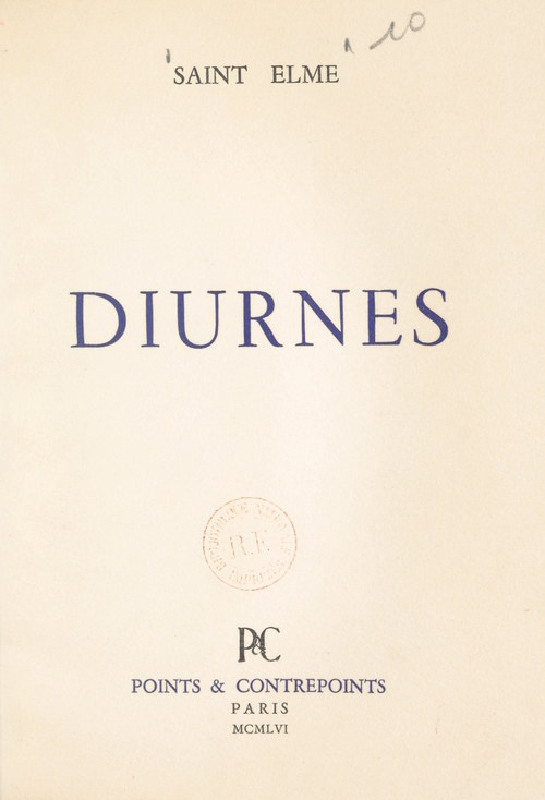 Couverture ebook de Diurnes, de Lucie Saint Elme